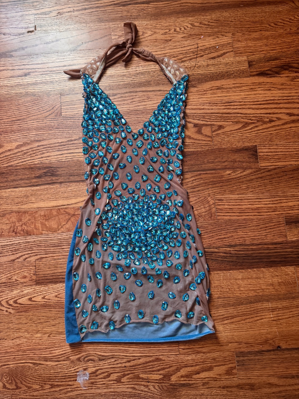 Embellished sheer birthday dress festival outfit with Teal Beading